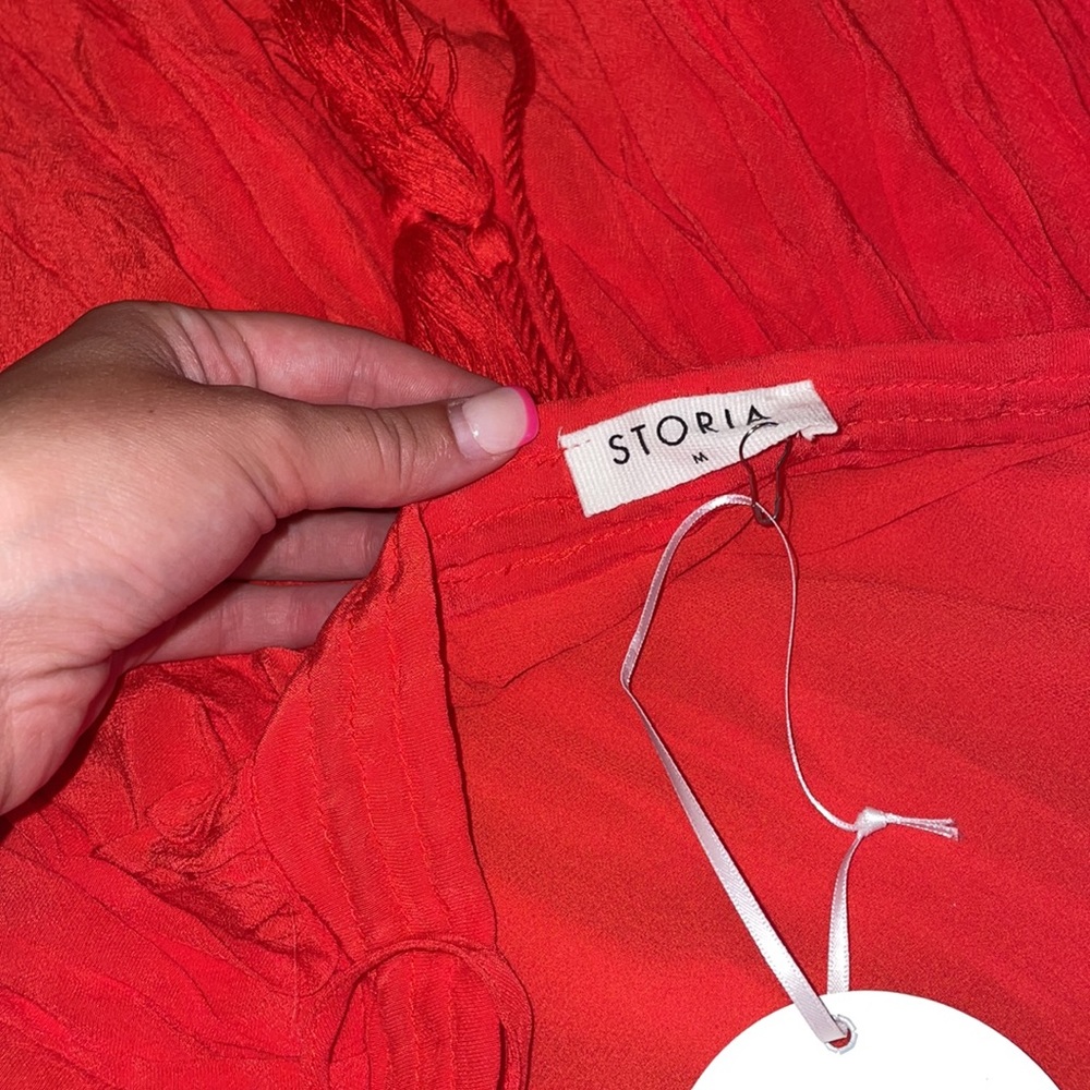 NWT Bright Red Triple Threads Ruffle Dress - Picture 6 of 6